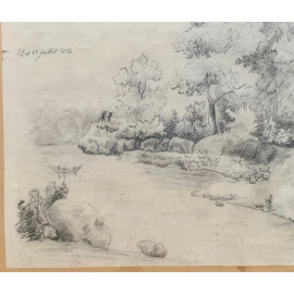 Paisaje, lapis, siglo XIX. 2