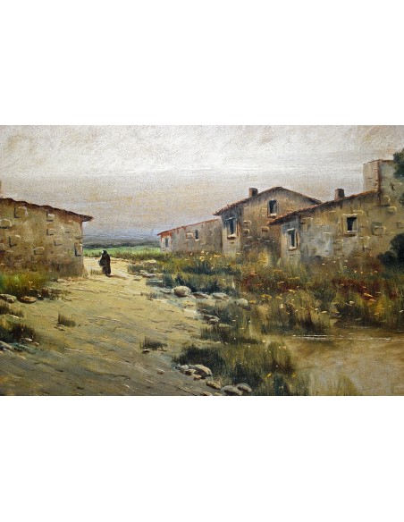 Félix Urgellés de Tovar, paisaje con figura.