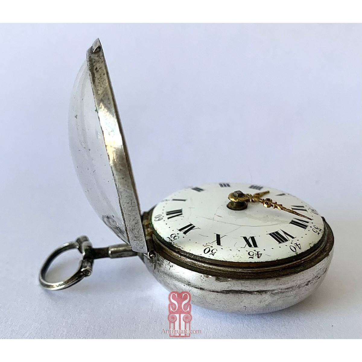 Orologio da tasca d’argento, XVIII secolo, Londra 