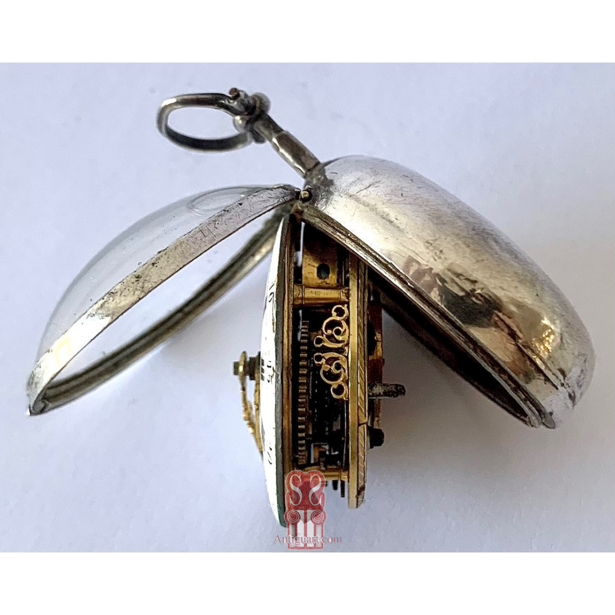 Orologio da tasca d’argento, XVIII secolo, Londra 