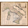 Mapa geografico de Italia del siglo XVIII.