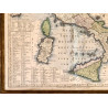 Mapa geografico de Italia del siglo XVIII.