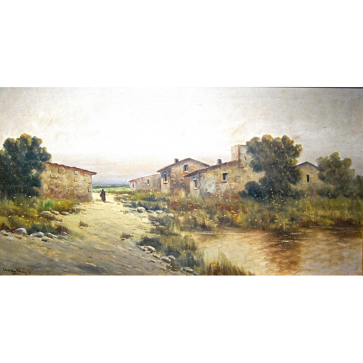 Félix Urgellés de Tovar, paisaje con figura.