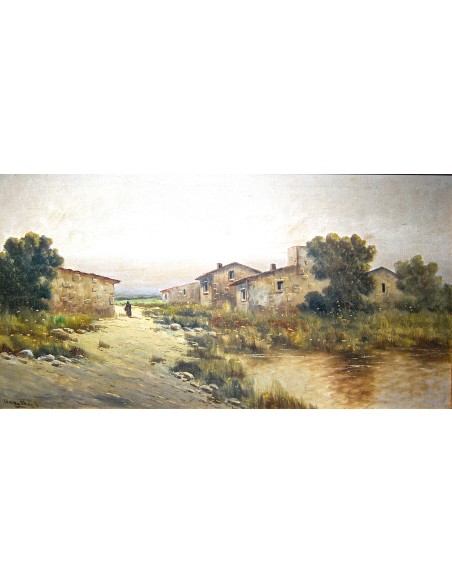 Félix Urgellés de Tovar, paisaje con figura.