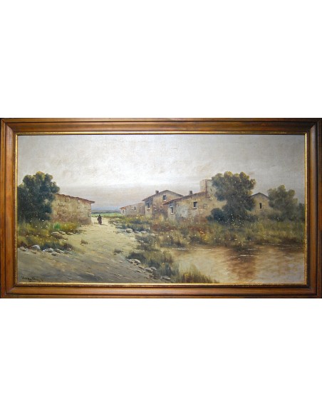 Félix Urgellés de Tovar, paisaje con figura.