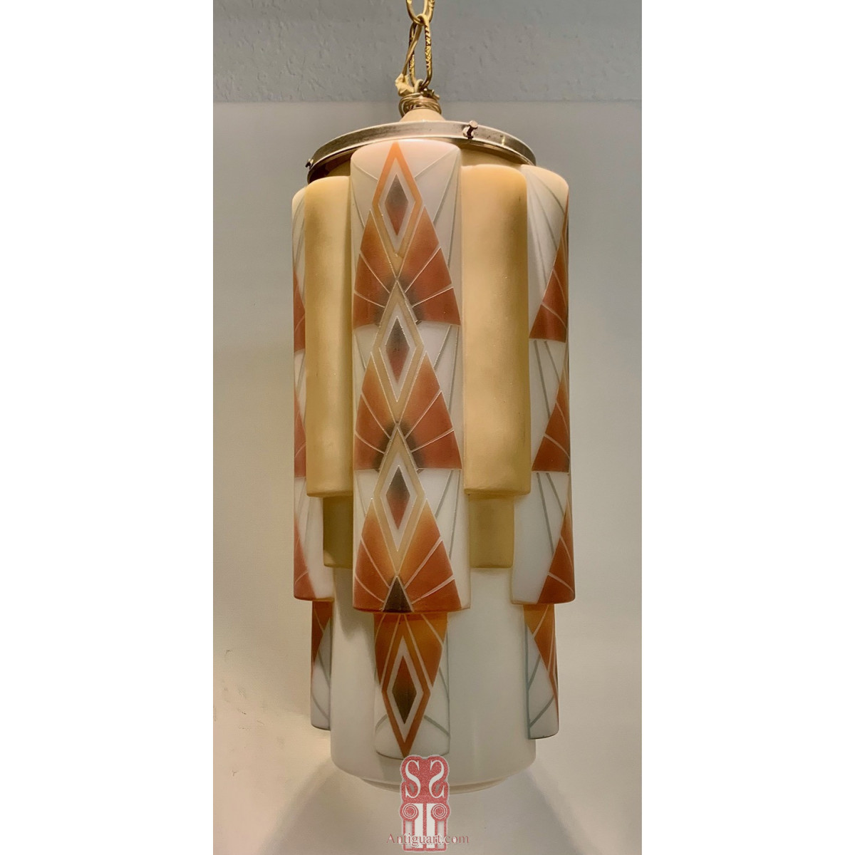 Lámpara colgante decó, años 20-30.