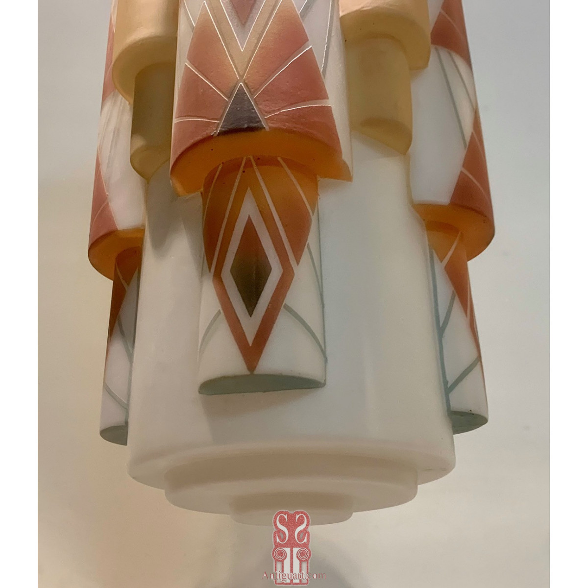 Lámpara colgante decó, años 20-30.