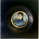 Retrato de joven caballero. Miniatura al gouache. Francia, primer tercio Siglo XIX.