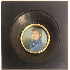 Retrato de joven caballero. Miniatura al gouache. Francia, primer tercio Siglo XIX. 2
