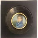 Retrato de joven caballero. Miniatura al gouache. Francia, primer tercio Siglo XIX.