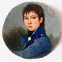 Retrato de joven caballero. Miniatura al gouache. Francia, primer tercio Siglo XIX.