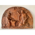 Anunciación. Bajorrelieve de barro, Italia Siglo XVIII.