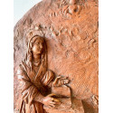 Anunciación. Bajorrelieve de barro, Italia Siglo XVIII.