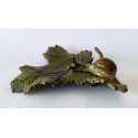 Caracol sobre hoja. Bronce de Viena. Finales del Siglo XIX.