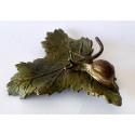 Caracol sobre hoja. Bronce de Viena. Finales del Siglo XIX.