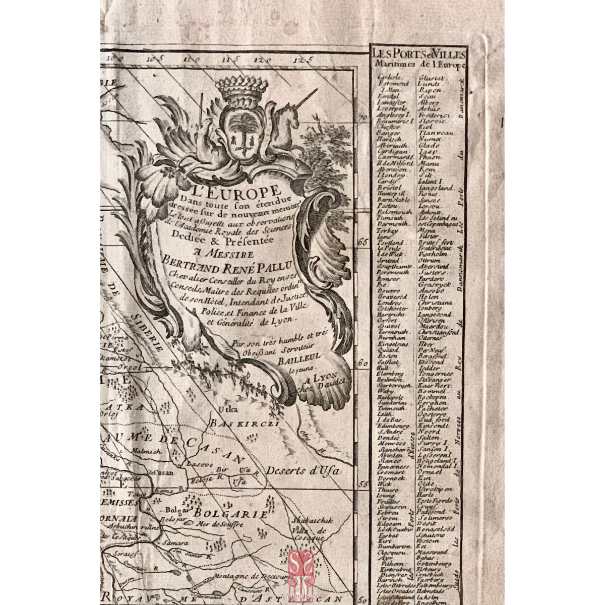 Mapa de Europa del Siglo XVIII.