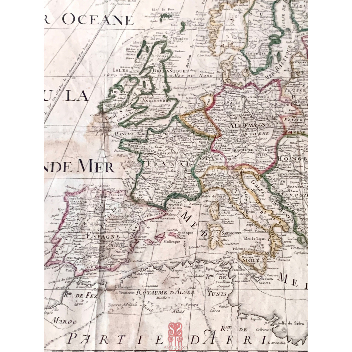 Mapa de Europa del Siglo XVIII.