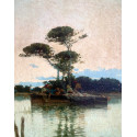 Pescadores en la Albufera. Enrique Saborit (Valencia 1869-1928). Firmado y fechado 1899. Óleo sobre lienzo.