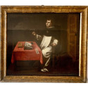 Santo Tomás de Aquino, óleo sobre tabla. Escuela valenciana de finales Siglo XVI principios Siglo XVII.