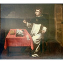 Santo Tomás de Aquino, óleo sobre tabla. Escuela valenciana de finales Siglo XVI principios Siglo XVII.