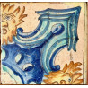 Pareja azulejos valencianos, Mascarona. Siglo XVIII.