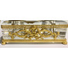 Tintero doble de bronce y cristal Imperio. Francia Siglo XIX.