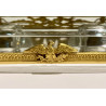 Tintero doble de bronce y cristal Imperio. Francia Siglo XIX.