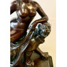 Reloj de sobremesa, escultura de bronce “Ariadna sobre la pantera”, firmada Jules Graux Marly. Segunda mitad del Siglo XIX.