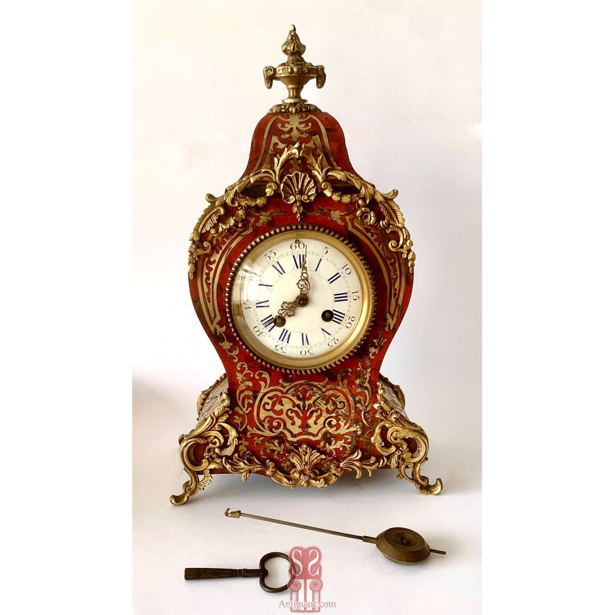 Orologio da tavolo boulle, XIX secolo, Francia.