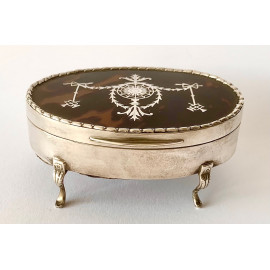 Porta gioie in argento e tartaruga, Londra 1911  2