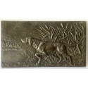 Bajo relieve, escena con perro de caza 1900 circa.