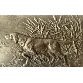 Bajo relieve, escena con perro de caza 1900 circa. 2