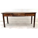 Mesa rustica de comedor, nogal macizo, siglo XIX