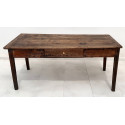 Mesa rustica de comedor, nogal macizo, siglo XIX