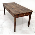 Mesa rustica de comedor, nogal macizo, siglo XIX