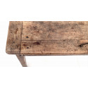 Mesa rustica de comedor, nogal macizo, siglo XIX