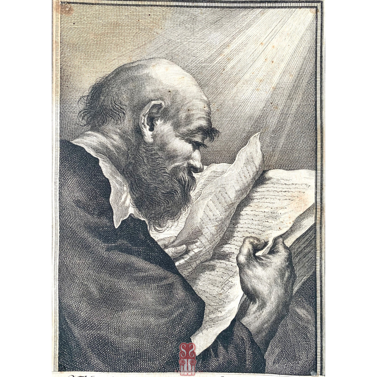 Antonio Salvador Carmona, grabado del siglo XVIII, “San Mateo apóstol”