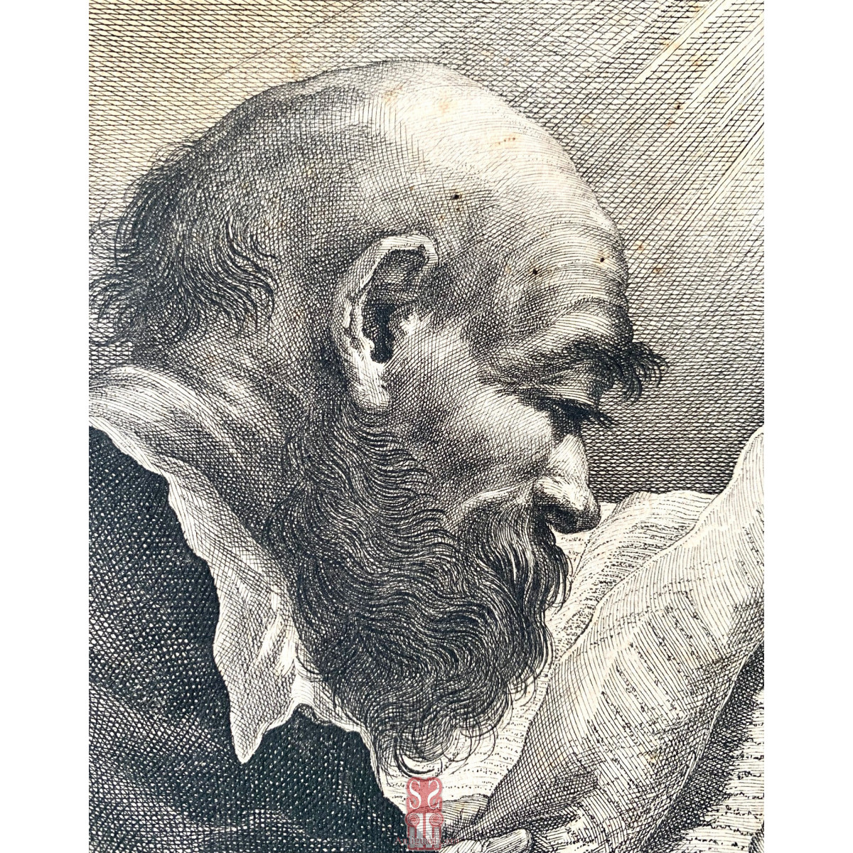 Antonio Salvador Carmona, grabado del siglo XVIII, “San Mateo apóstol”