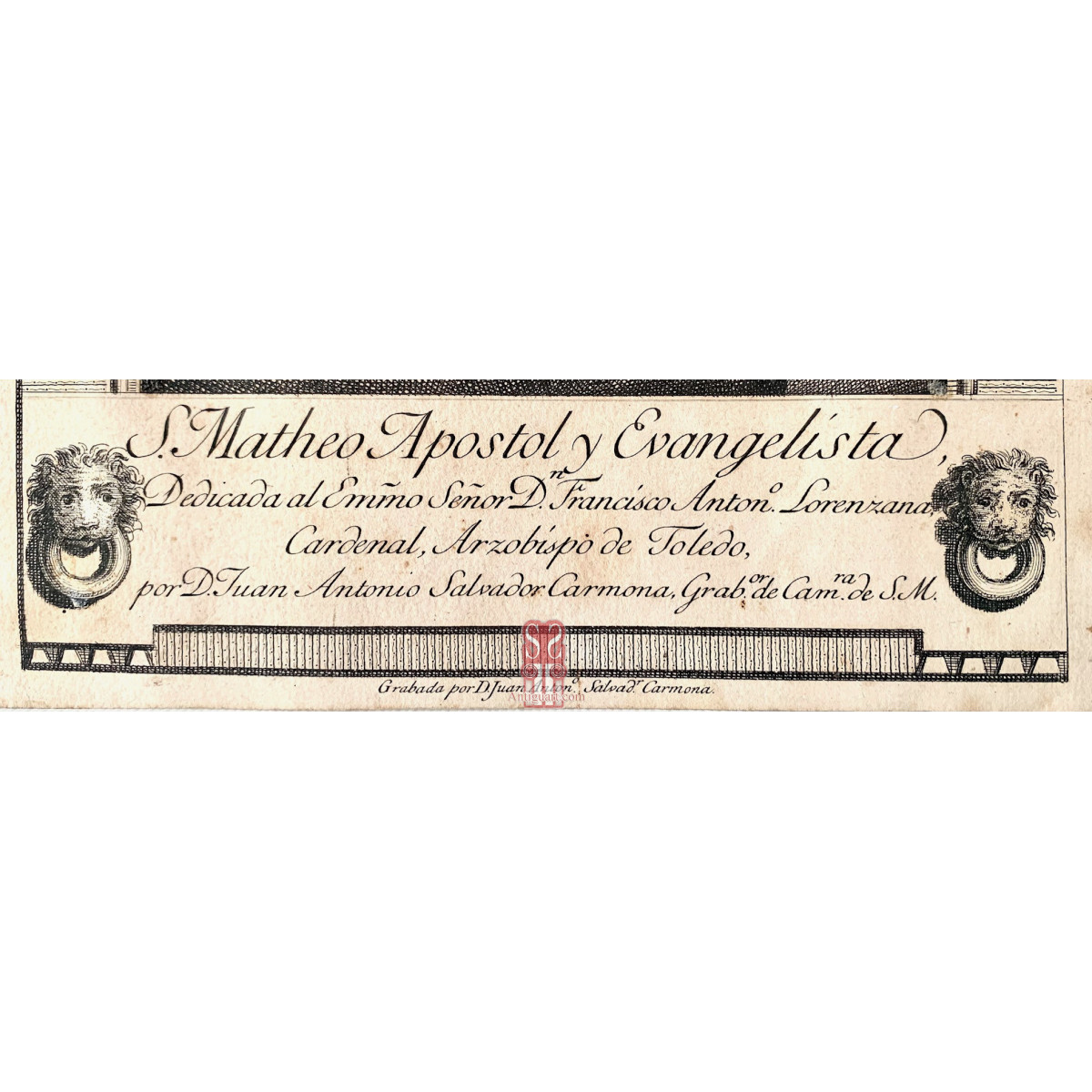 Antonio Salvador Carmona, grabado del siglo XVIII, “San Mateo apóstol”