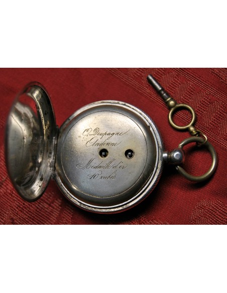 Reloj de bolsillo de plata, finales del siglo XIX.