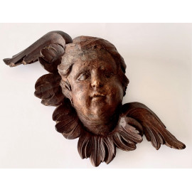 Pareja de cabezas de ángeles, tallas del siglo XVII. 2