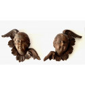 Pareja de cabezas de ángeles, tallas del siglo XVII.