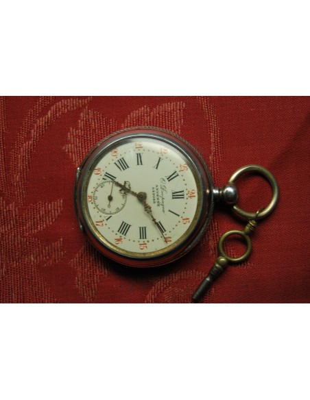 Reloj de bolsillo de plata, finales del siglo XIX.