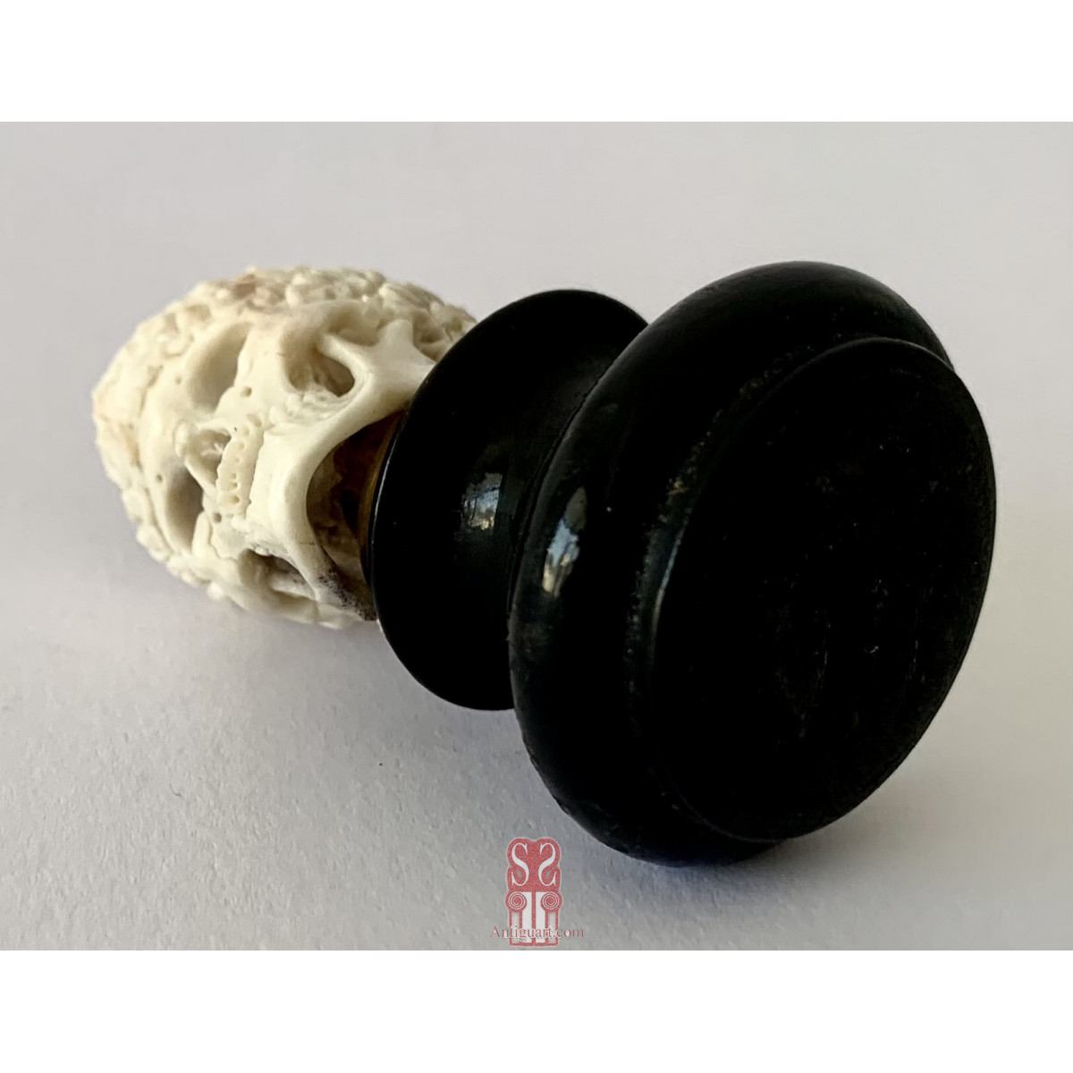 Memento mori, carved bone 19th.