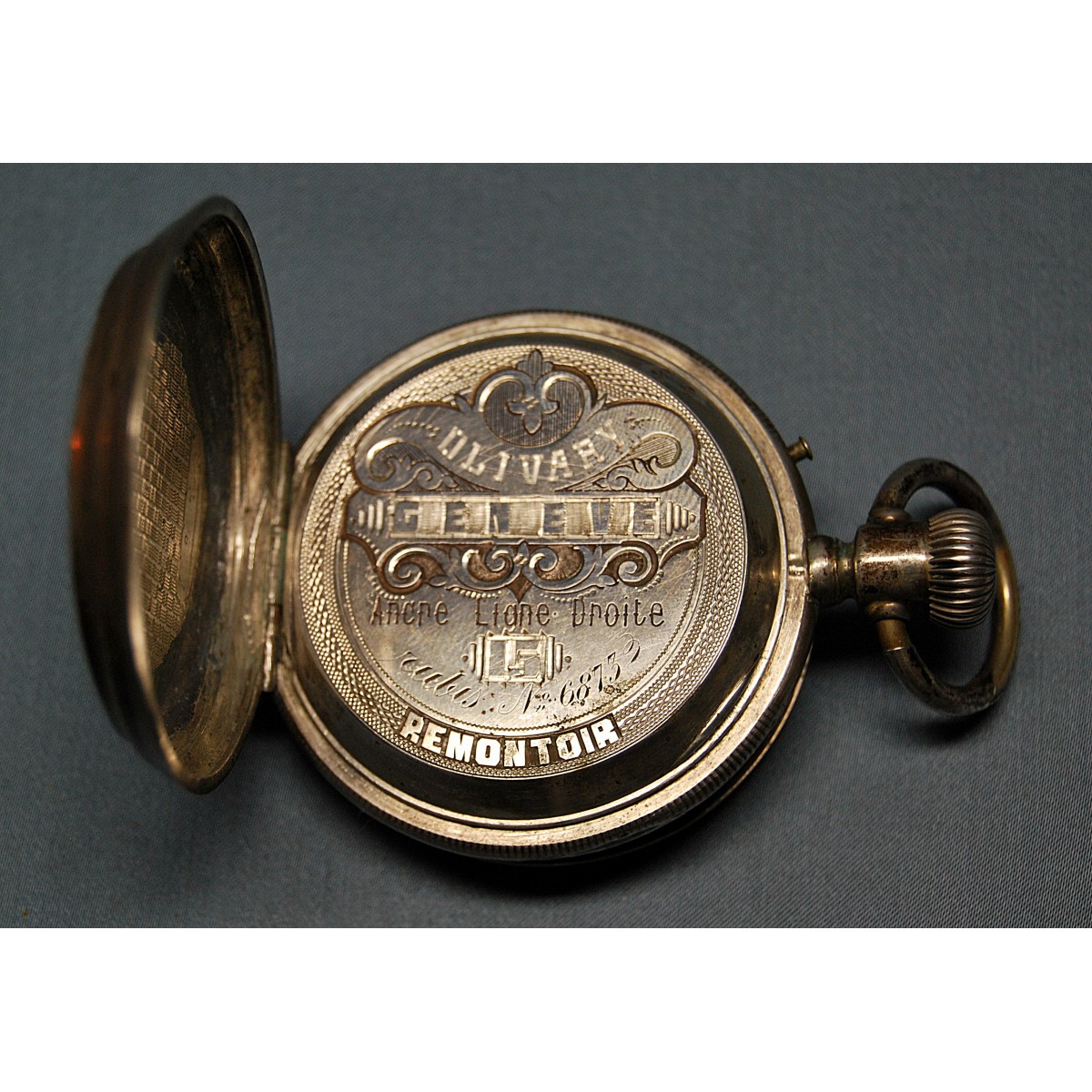 Reloj de bolsillo de plata, mitad del siglo XIX .