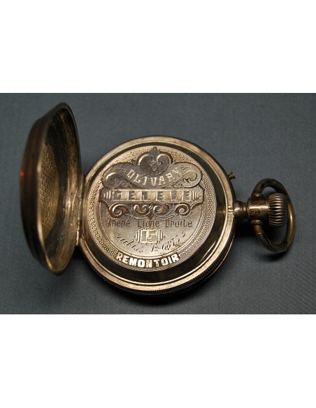 Reloj de bolsillo de plata, mitad del siglo XIX .