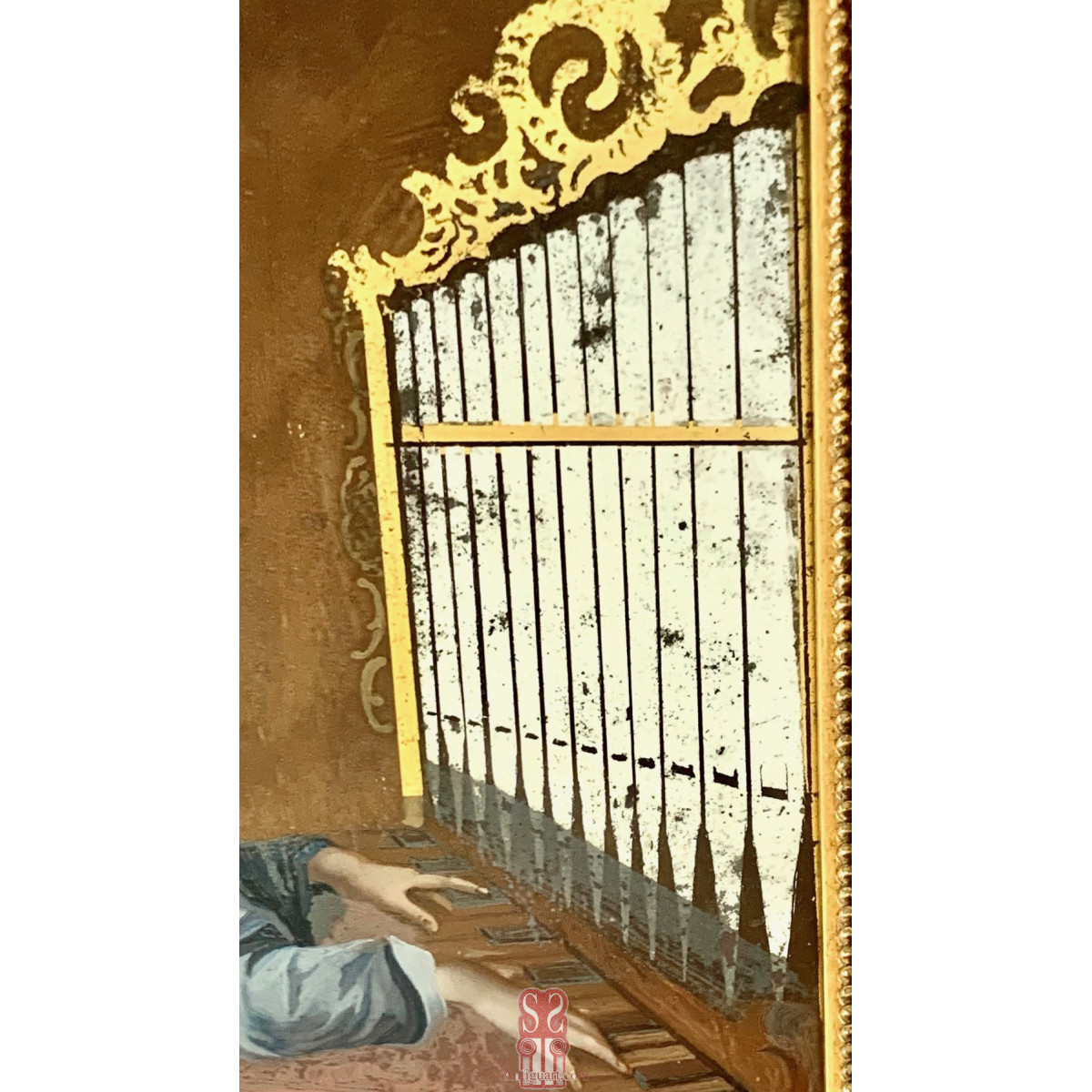 Santa Cecilia y el rey David, pinturas  sobre cristal, siglo XVIII.