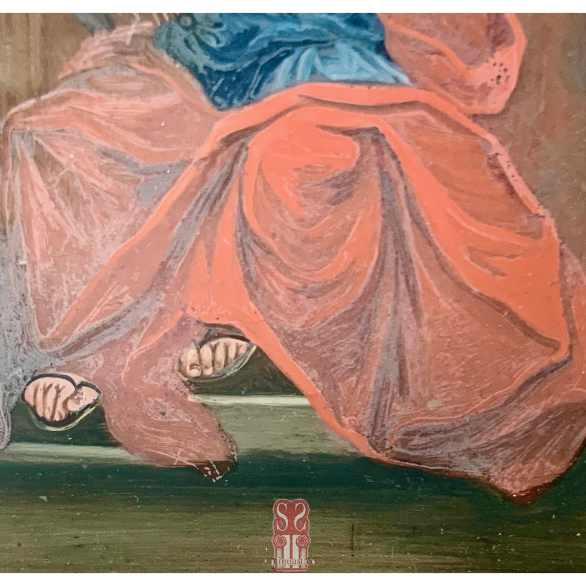 Santa Cecilia y el rey David, pinturas  sobre cristal, siglo XVIII.