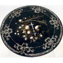 Round table wood with mother-of-pearl, 19th.