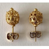 Pendientes en filigrana de plata dorada, Siglo XIX.